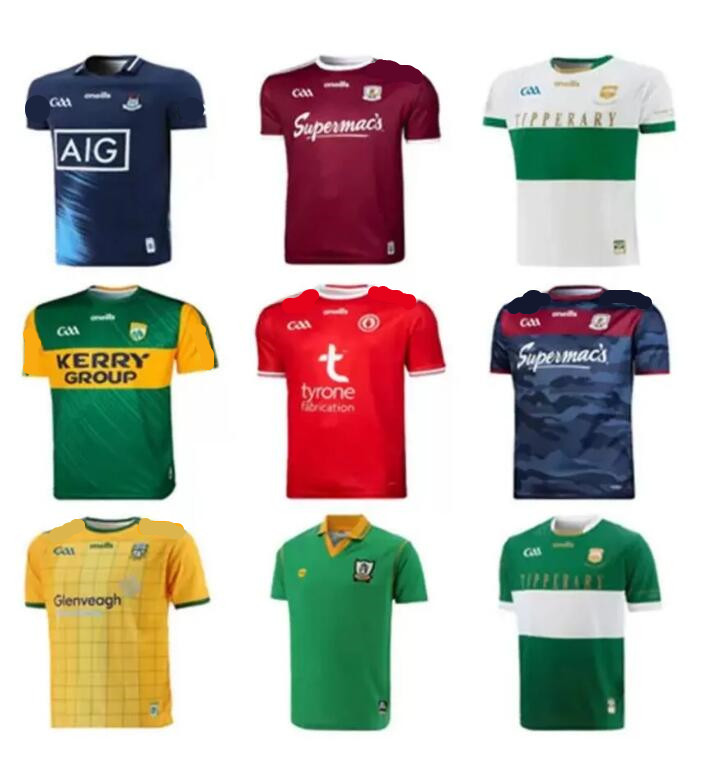 

21 22 GAA KERRY TYRONE MAYO JERSEYS CORK MEATH GALWAY Dublin Ath Cliath GAILLIMH TIPPERARY CIOBRAIO ARANN gaelic Rugby SHIRTS, Green