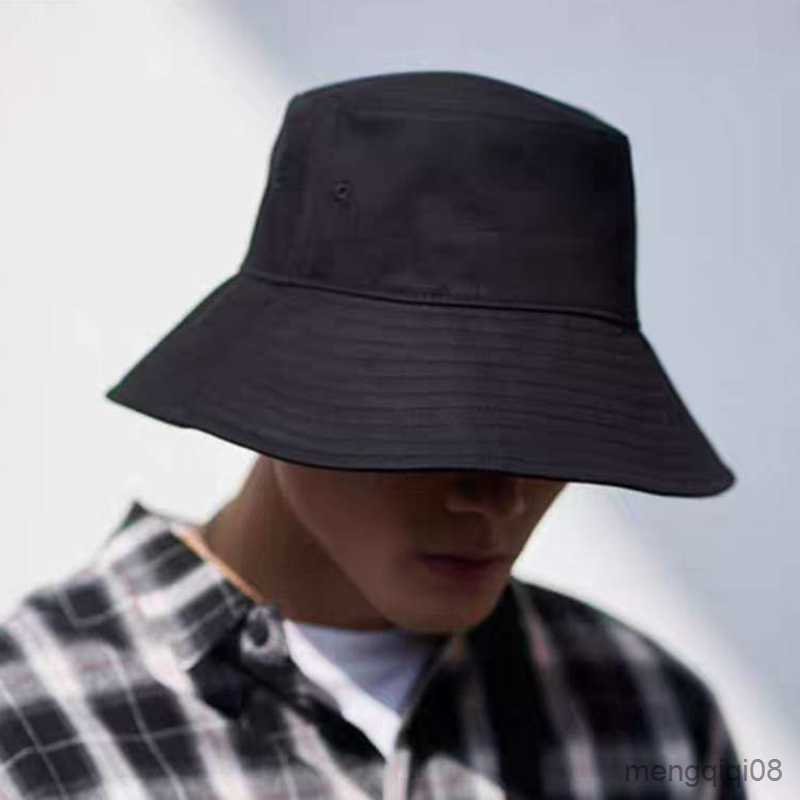 

Wide Brim Hats Large Sun Men Summer Double Bucket Hat Men's Pure Color Outdoor Fisherman Visor Basin Cap Beach R230607, A black