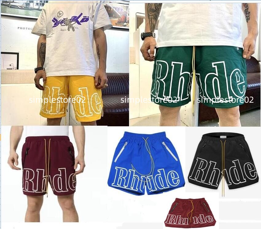 

Summer Men's Shorts Rhude Short s Sports Casual Men's Loose Large 5-point Basketball Pants over sized S M  XL 2XL 3XL, Cu12