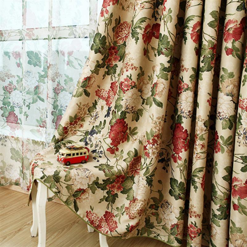 

Curtain Classical Flower Style High-End Tulle Windows Drapes Home Decor Solid Curtains For Living Room Bedroom Custom Cortinas