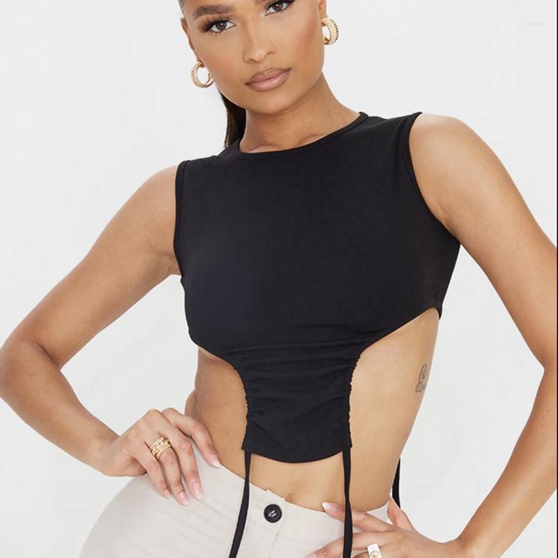 

Women' Tanks Tank Top Women Casual Sport Tops O Neck Sleeveless T-shirts Slim Fit Vest Y2K Beach Party Clothes Short Streetwear Sexy Crop, White