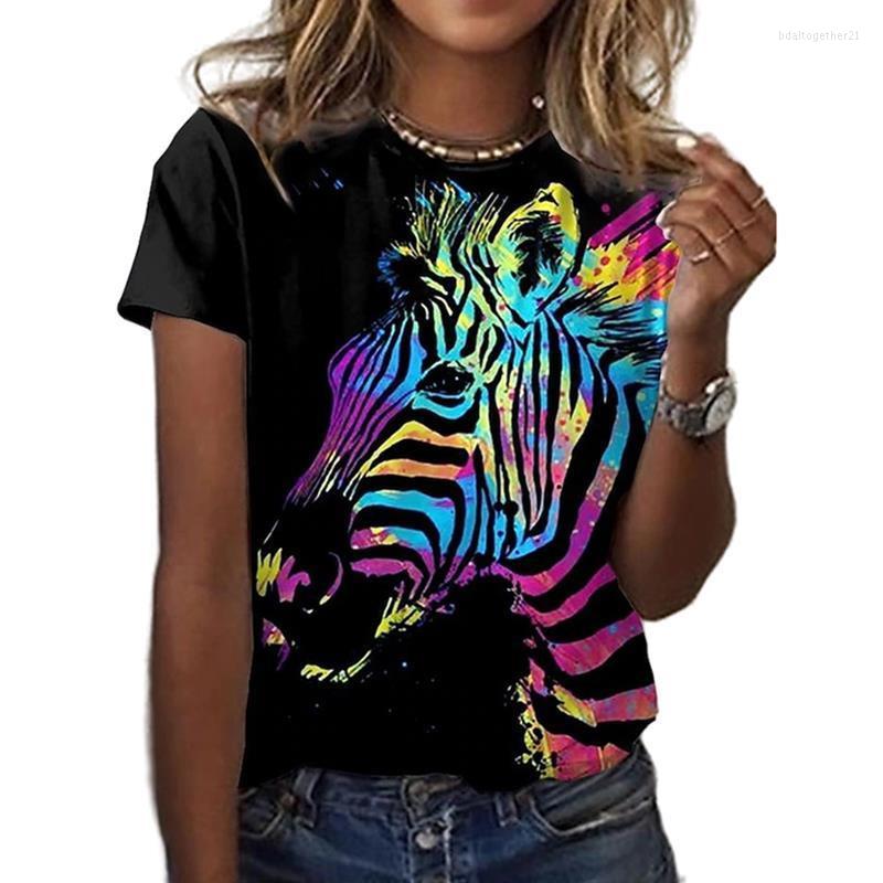 

Women' T Shirts Fashion Summer Zebra Art Butterfly 3D Printing T-Shirt Women Harajuku Short Sleeve Soft Comfortable Top