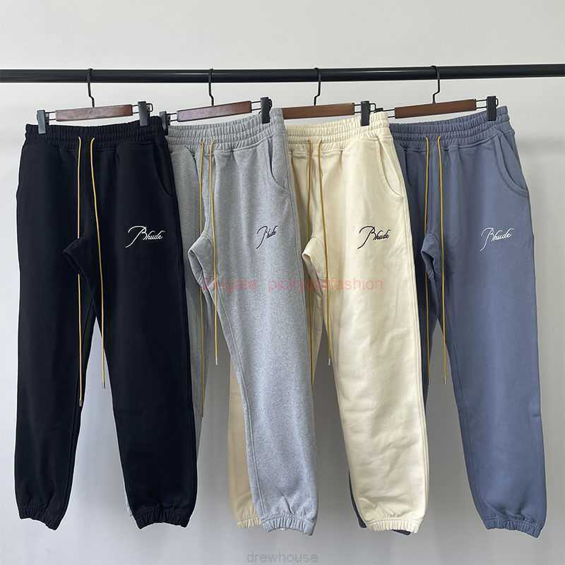 

Designer Fashion Clothing Casual Pant Rhude Pants Drawstring Loose High Street American Casual Neck Long Pants Men Women Streetwear Jogger Trousers Sweatpants 27, Apricot