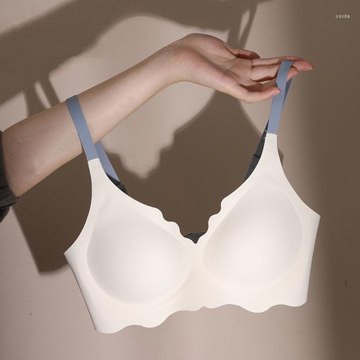 

Bras 1Pcs No Steel Ring Women's Underwear Female's Lingerie Pure Color Beauty Back Bra Breathable Girl's Sweet Style Trace Top, Black