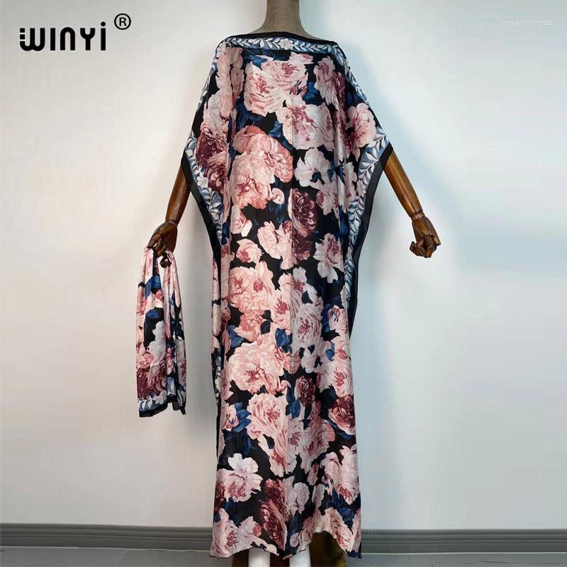 

Ethnic Clothing African Maxi Dress Print Bohemia Silk Scarf Hijab Loose Elegant Muslim Abaya Bazin Robe Gowns Broder Riche Sexy Lady Party