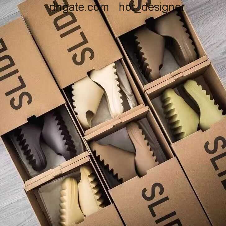 

slides foam runner Women slider slipper Sandals Runner Ararat Flat Slippers Bone¡yEeZIeS¡slides Resin Sand Foam Rubber Kanye West Summer Brown
