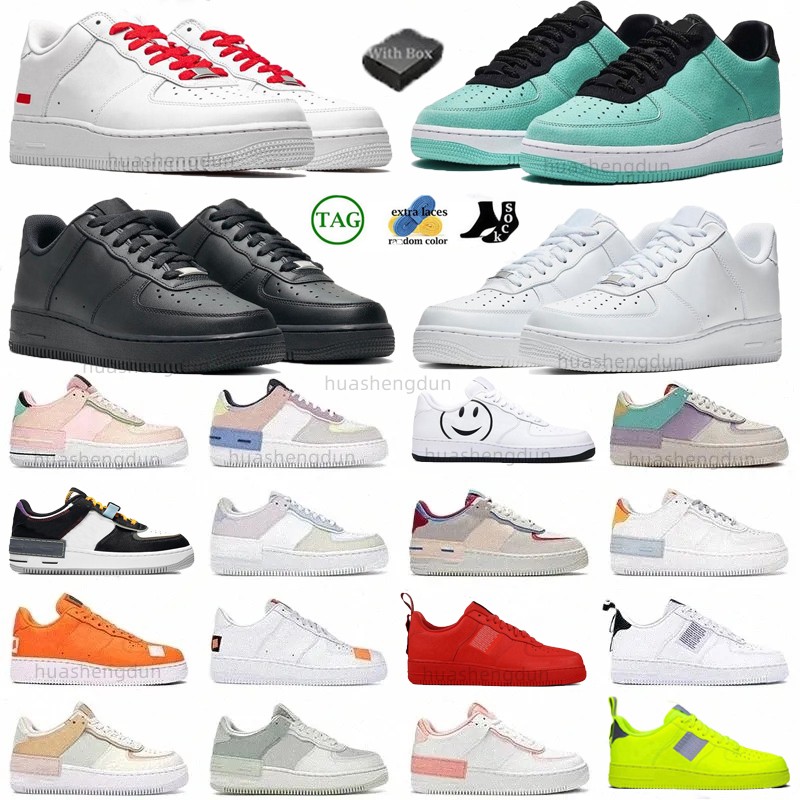 

Casual Shoes One air 1 Men Women Platform Sneakers Classic White Black Flax Spruce Aura Utility Black Sail forces trainers sports out