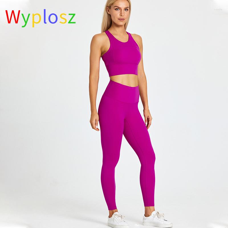 

Active Sets Wyplosz Yoga Sportswear Gym Clothing Women Sport Suit Fitness Tracksuit 2 Piece Set High Elasticity Quick-Drying Nude Pants Bras, Black
