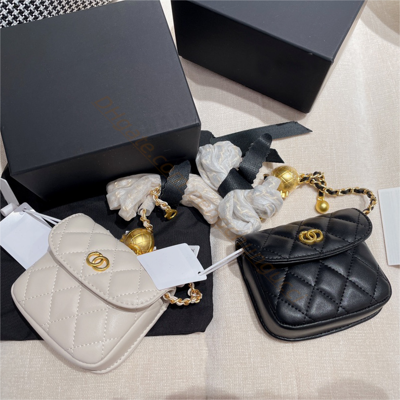 

Luxury designer Card Holder woman classics Coin Purses Top quality Chain shoulder bags genuine leather Clutch Bags totes wallet Original box, White