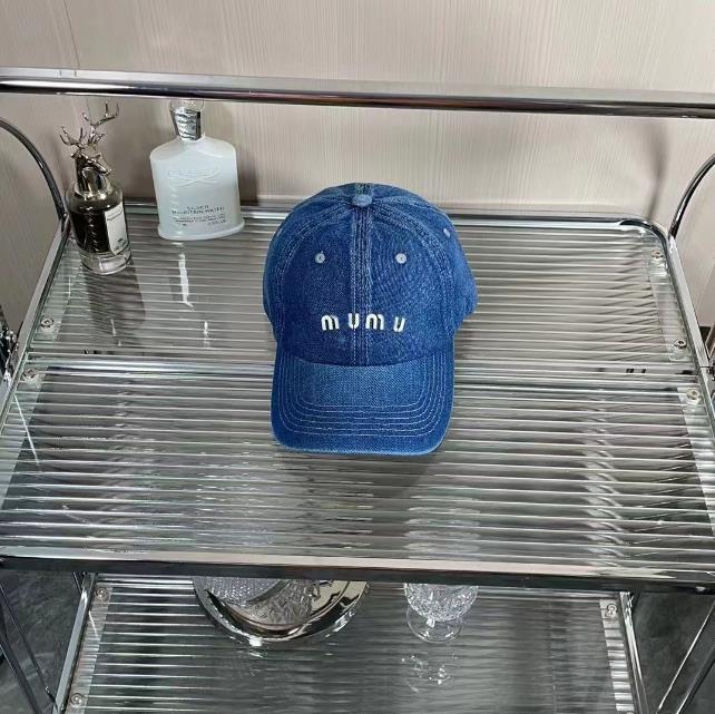 

Miu baseball cap denim embroidery letters unisex designer Beanie hat soft top cap sunscreen hats, 13