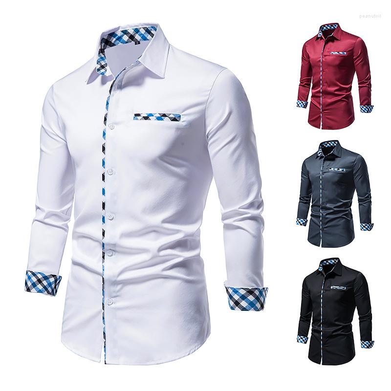 

Men' Casual Shirts Men' Dress Long Sleeve Shirt Formal Business Button Up Solid Color, Wine red