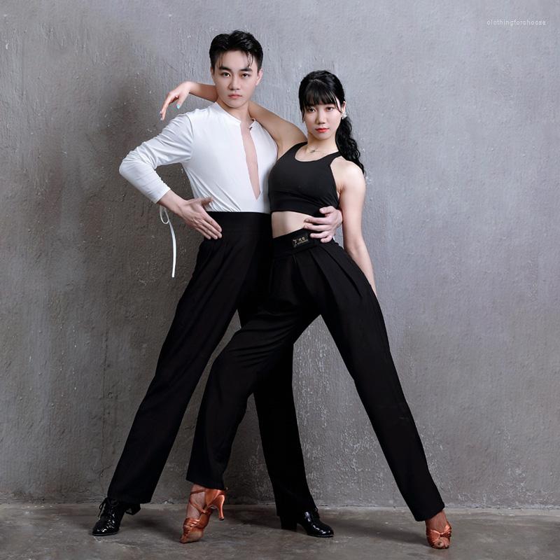 

Stage Wear Ballroom Dance Pants Adult Latin Practice Tango Dancing Outfit Performance Costume Designer Clothes Salsa JL3234, Black