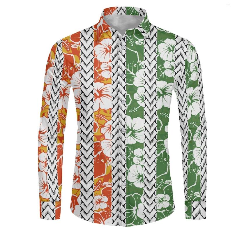 

Men's Casual Shirts Polynesian Tribal Tongan Totem Tattoo Tonga Prints Long Sleeve Shirt Men Clothing Autumn Wear Chemise Homme Slim Fit, Hdra2219f70