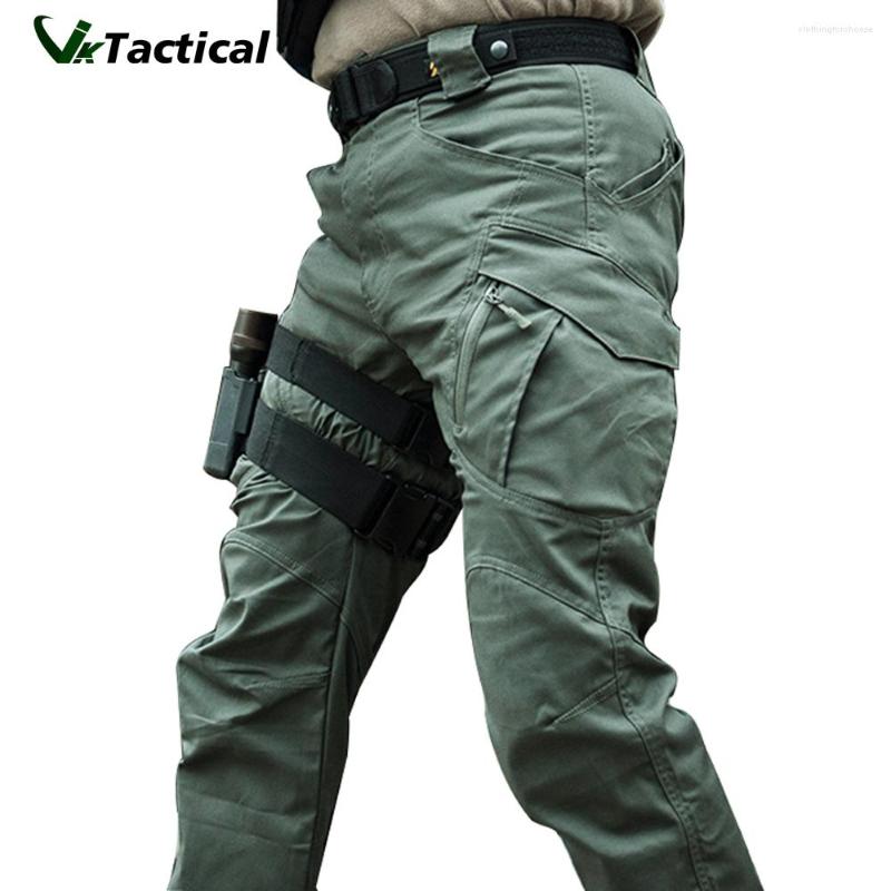 

Men's Pants City Military Tactical Men SWAT Combat Army Trousers Many Pockets Waterproof Wear Resistant Casual Cargo 5XL, Khaki
