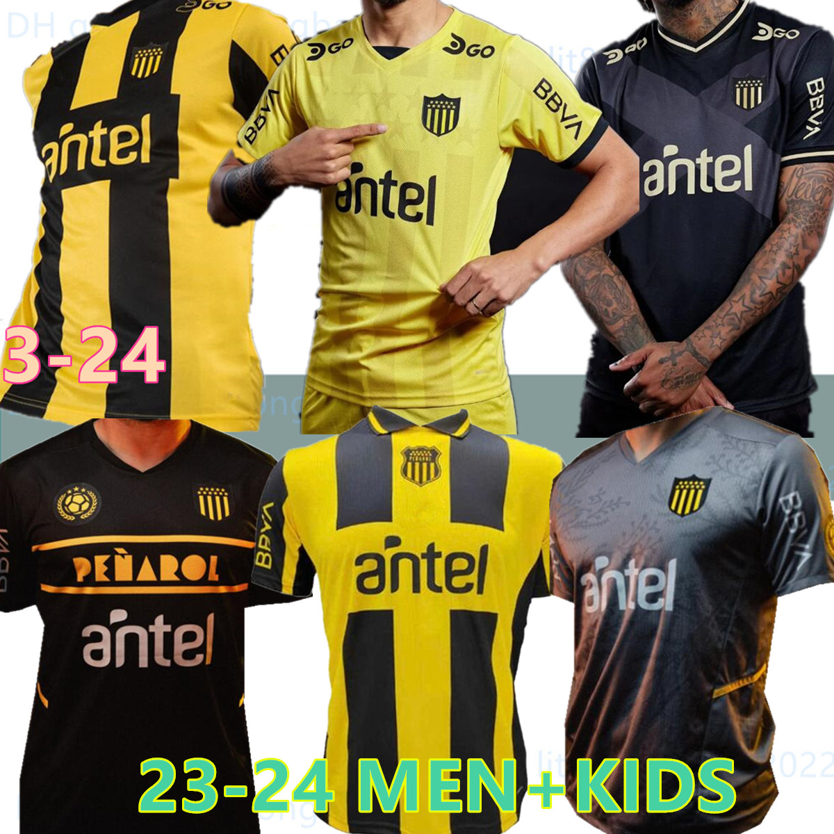 

22 23 24 Uruguay Penarol Home Soccer Jerseys Commemorative Edition 2023 2024 Club Atletico Penarol C.RODRIGUEZ Gargano football shirts away third 131th, 22-23 home