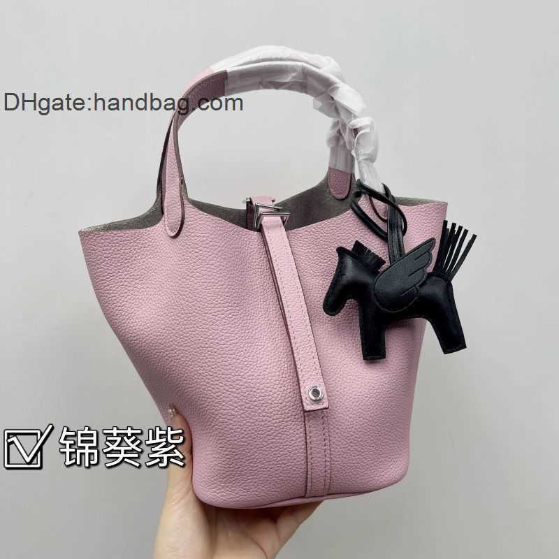 

Aaaaa Designer Tote Handbag Genuine Leather Vegetable Basket Women's Bag Tc Cowhide Gift Wedding Bag Handheld One Shoulder Bucket Bag Broccoli Purple, Elephant grey delivers little pegasus