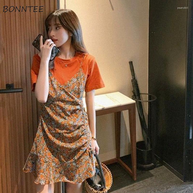 

Casual Dresses Dress Women Sweet Shirring Patchwork Female Sundress Kawaii Mini A-line Slim Prairie Chic Mujer Holiday Retro Trendy Clothing, As shown