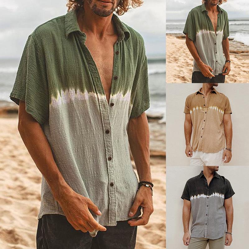 

Men's Casual Shirts Europe And The United States Men's Short-sleeved Shirt Trend Street Everything Summer Style Breathable, Green
