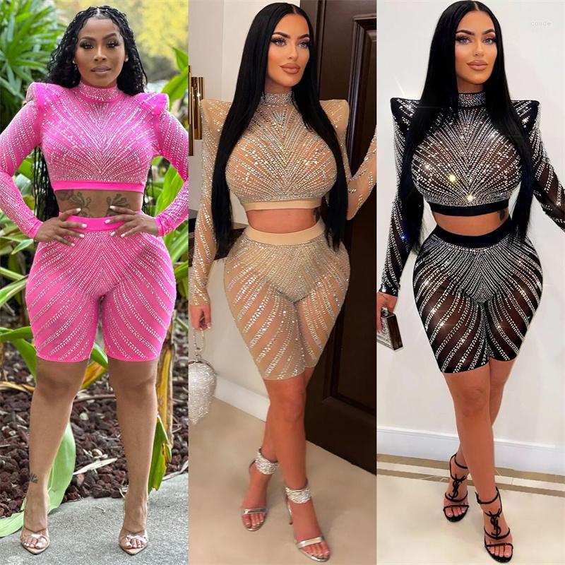 

Women's Tracksuits Ladies Dinner Gorgeous Commuter Pants Set Spring Solid Color Studded Long Sleeve O-neck High Waist T-shirt With Same, Black