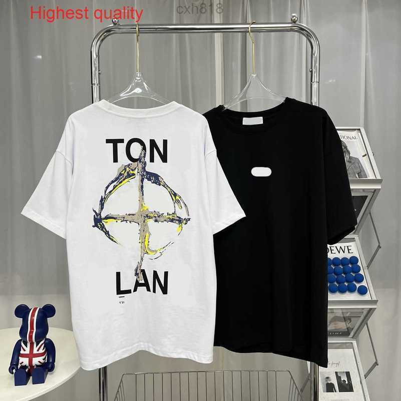 

Brand stone Designer t Shirts 23ss Black White Islands Compass Pattern Print Tshirt Leisure Clothes Tops Clothing Short Sleeved Shirt CpW2SV