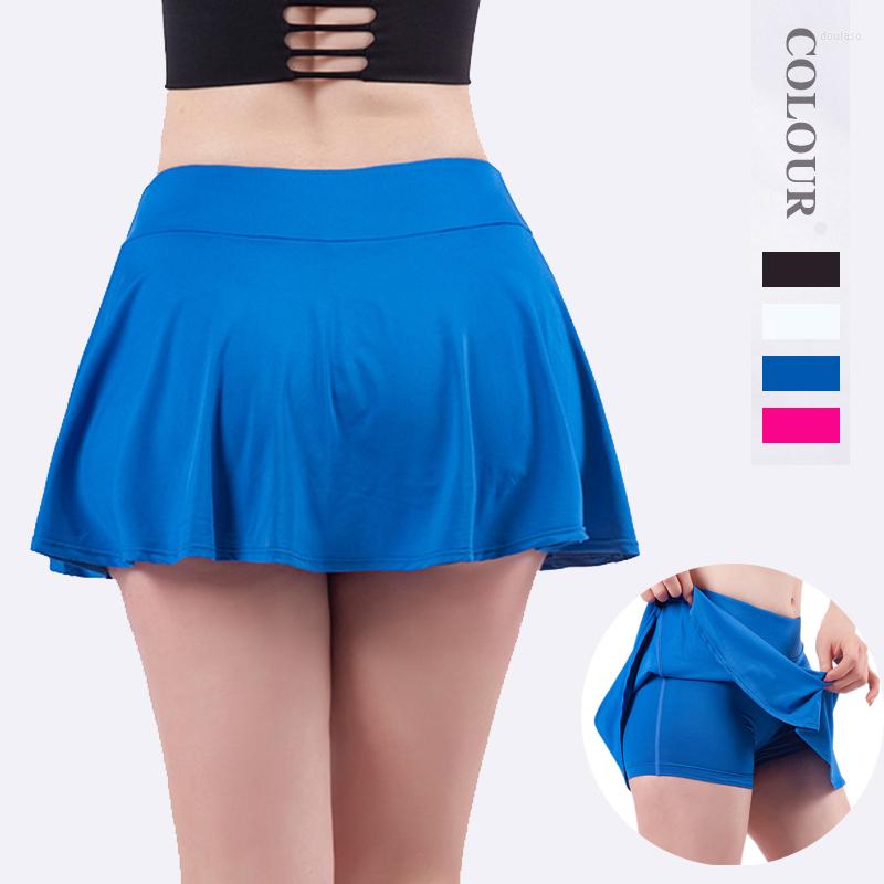 

Active Shorts Sports Fitness Women' Anti-Exposure Quick Drying Culottes Running Double Layers Gym Short Skirt, Blue