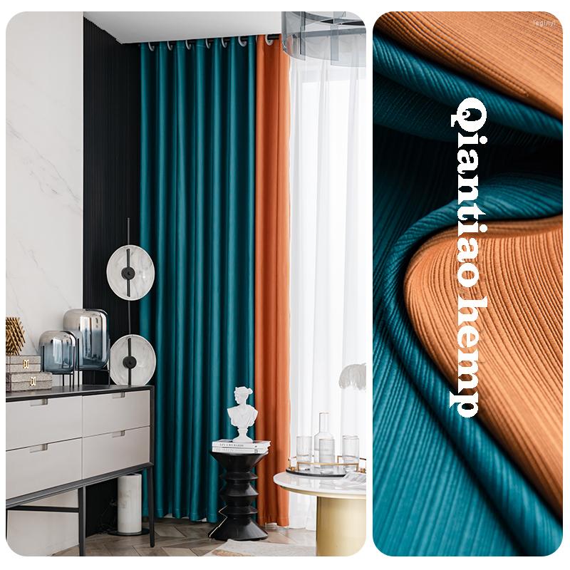 

Curtain Luxury High End Bedroom Living Villa Decoration For Orange Red Coffee Shop Office Meeting Room Blackout Curtains, Qst-6
