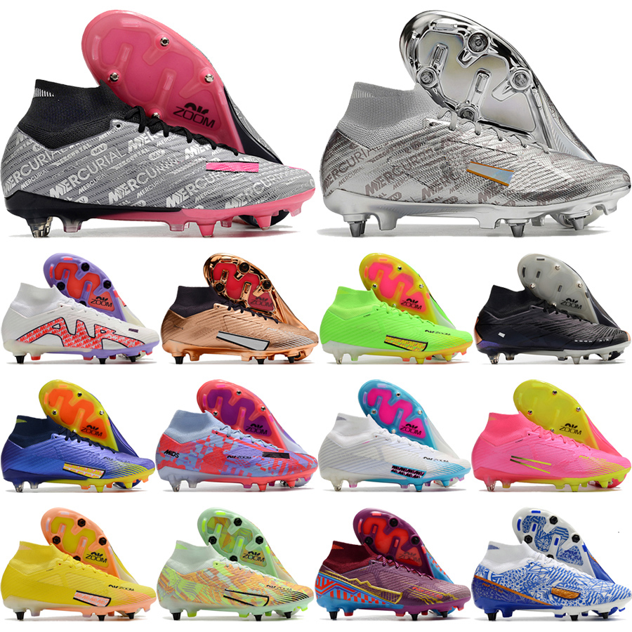 

Send With Bag Quality Football Boots Zoom Mercurial Superfly 9 Elite SG Metal Spikes CR7 Mbappe Soccer Cleats Mens 25th Anniversary Comfortable Socks Football Shoes, Unmovable 3