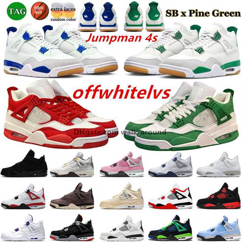 

2023 Jumpman 4s Basketball Shoes Sb Pine Green White Cement Sapphire Midnight Navy Messy Room Black Cat Pink Curry Canvas Royal University Blue Canyon Purple Red Sail