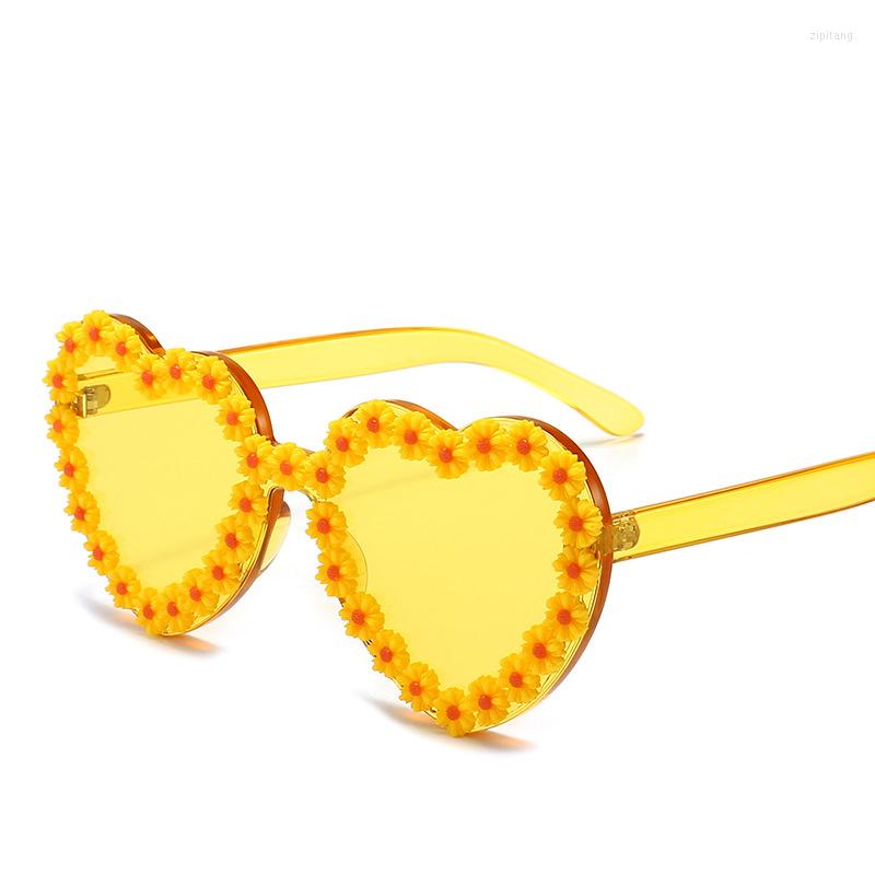 

Sunglasses Mosengkw Handmade Flower Party Luxury Heart Perform Eyeglasses