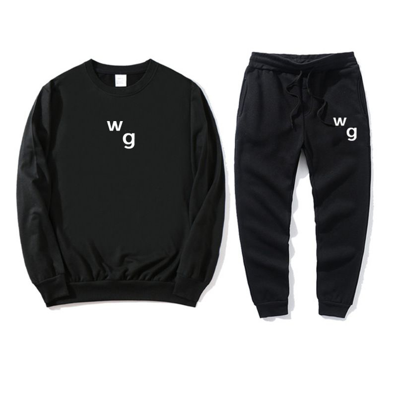 

Women's Two Piece Pants Designer Hoodie Sets Men's and Women's round neck plush letter printing Clothing, White