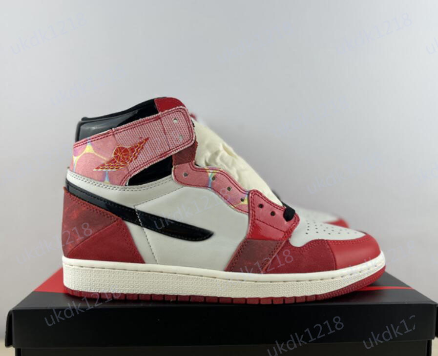 

Jumpman 1 1s High Og Basketball Shoes Men Women AIR Sneaker Spider Verse DV1748-601 University Red Black White Across the Verse Trainers Sports Sneakers