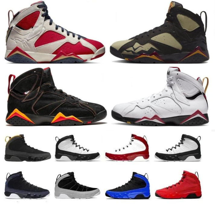

7s Mens Basketball Shoes jumpman 7 9 Particle Grey Change The World Chile Fir Red University Gold Blue Bred Patent Anthracite 9s mens trainers sports sneakers 40-47, 25