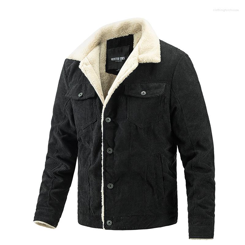 

Men's Jackets Winter Men's Corduroy Plush Jacket Fashion Casual Coat Trend Foreign Trade, Coffee