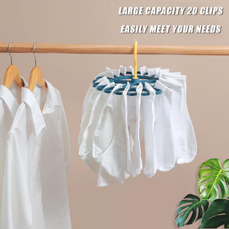 

Hangers Wet Dry Dual Use Sock Clip Portable Lightweight Handy Slim Durable Compact Practi Airer With 360 Degree Rotatable Hook For Home