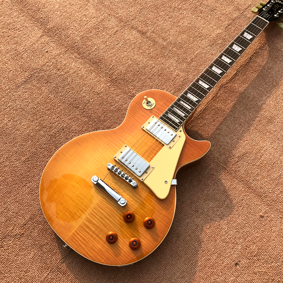 

Custom shop 1959 R9 Tiger Flame LP electric guitar Standard LP 59 electric guitar Free delivery