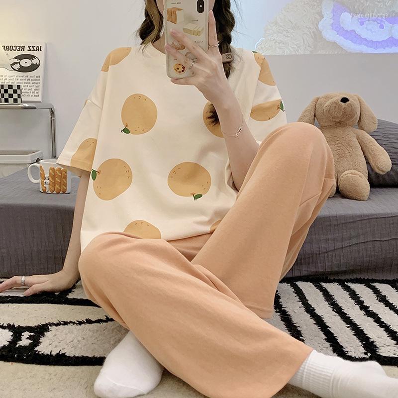 

Women's Sleepwear Cotton Womens Pajamas Set Female Pyjamas Woman Pijamas Cartoon Spring Autumn Short Sleeve Homewear Loungewear, 26