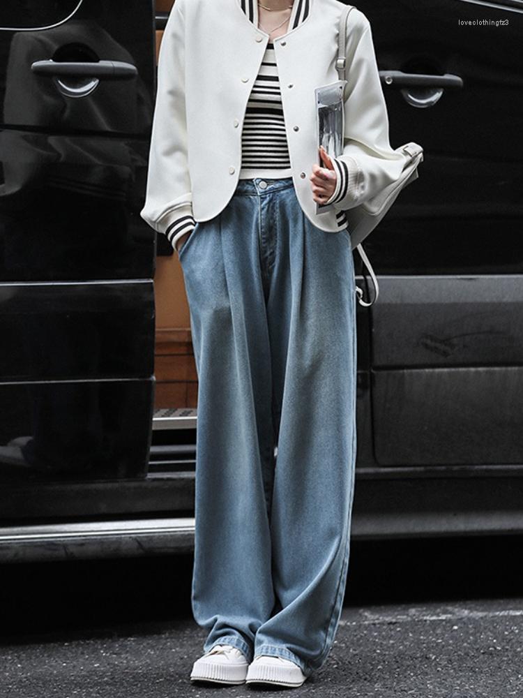 

Women' Jeans Vintage Causal Pants Women Loose Y2K Fashion Wide Leg Female High Waist Streetwear Long Denim 2023, Light blue