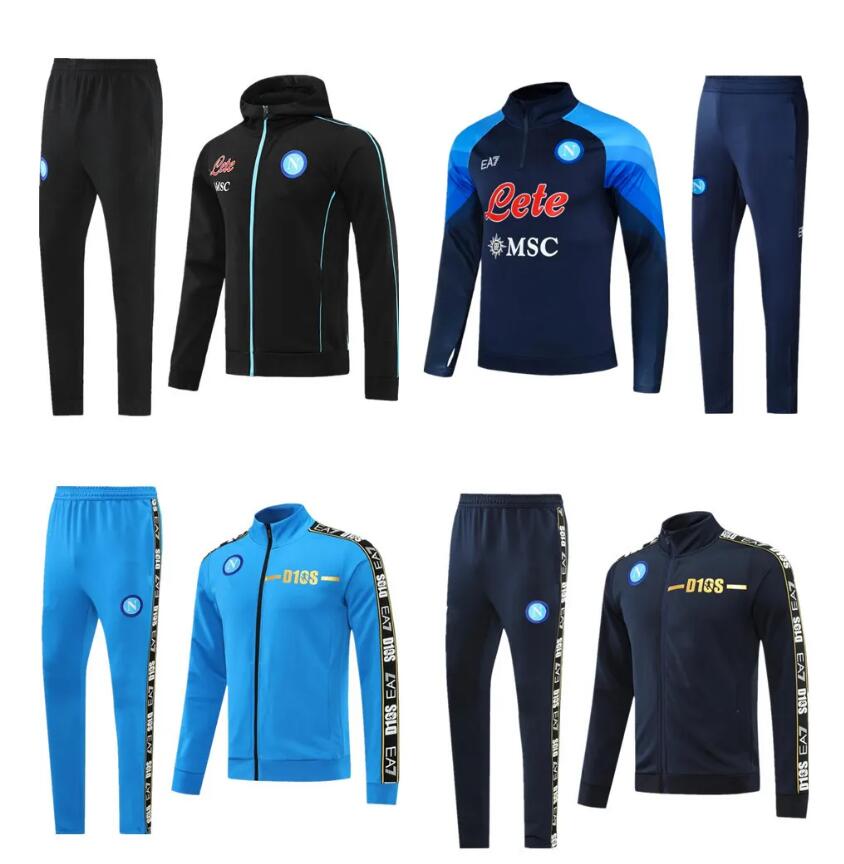 

22 23 Napoli tracksuit jacket hoodie soccer jersey tracksuits 22/23 SSC Naples long zipper jacket set
