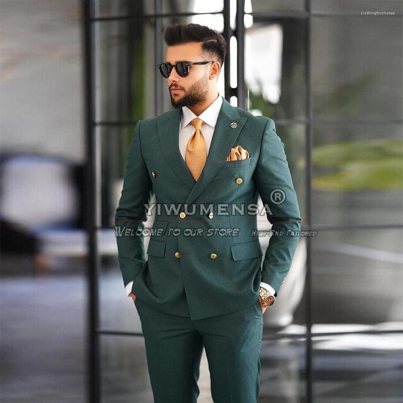

Men's Suits Classic Green Men Slim Fit Double Breasted Blazer Tailore Made 2 Pieces Formal Business Office Dress Groom Wear Tuxedo Set, Royal blue