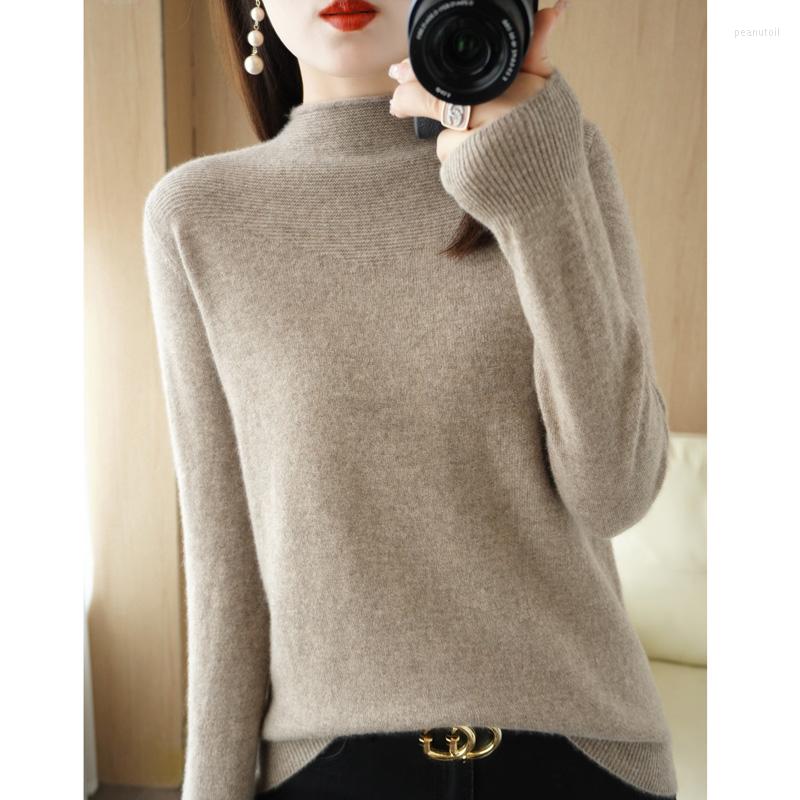 

Women's Sweaters 2023 Autumn And Winter Women's Cashmere Sweater Warm Pullover Fur Half Turtleneck Knitted Top, Purple