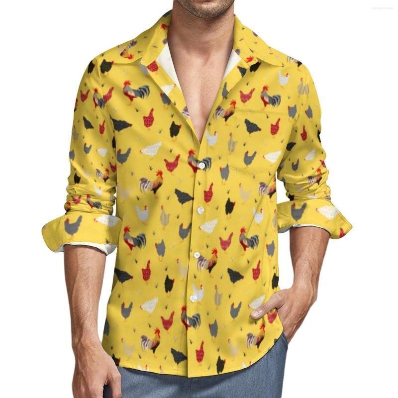 

Men's Casual Shirts Chicken Farm Male Modern Geometric Memphis Shirt Long Sleeve Vintage Stylish Blouses Autumn Design Tops Plus Size, Style-10