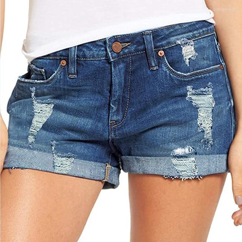 

Women' Shorts Blue Women Summer Casual Denim Straight Hole Solid Color Lady Stretch Slim Jeans 2023 Female Black Short, 03