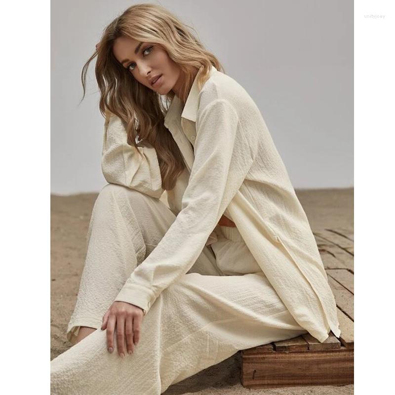 

Women's Sleepwear Cardigan Trouser Suits Autumn Loungewear Women Cotton Pajamas Basic&Casual Home Clothes Long Sleeve Negligee, Pink