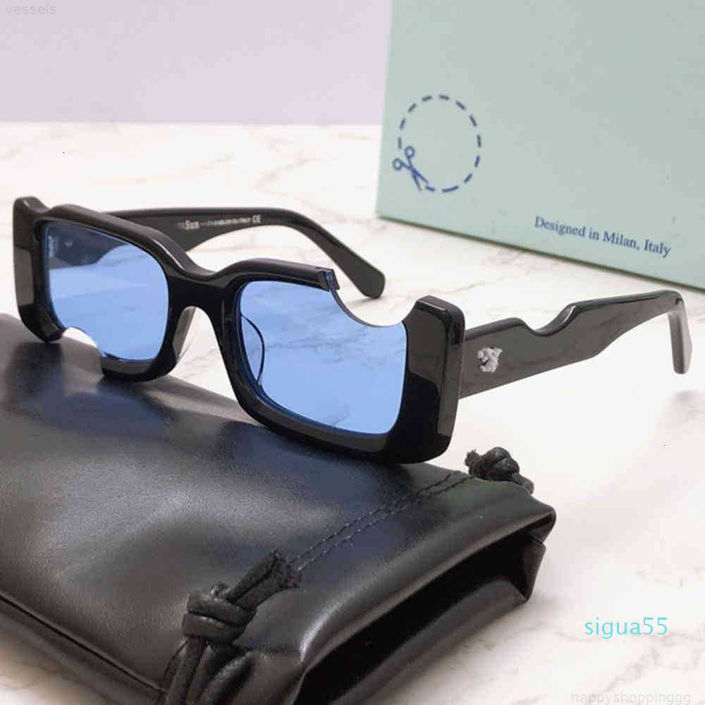 

Sunglasses Official latest Square classic fashion OW40006 OFF sunglasses polycarbonate plate notch frame white men and women glasses with GIM1