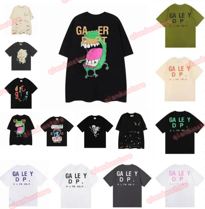 

2023 Women&Men's T-shirts Designer Galleries Depts Shirt Alphabet Print Trendy Trend Basic Casual Fashion Loose Short T-shirt Half Sleeve TeeS Green Pink And Beige, K111