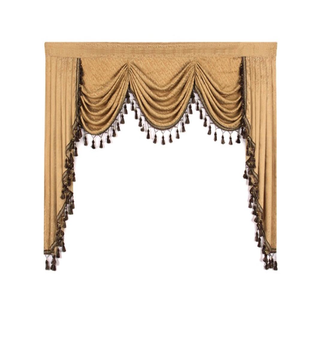 

1 Piece European Valances for Living Room Waterfall Valances for Kitchen Modern Curtains Living Room Swag8231003, White