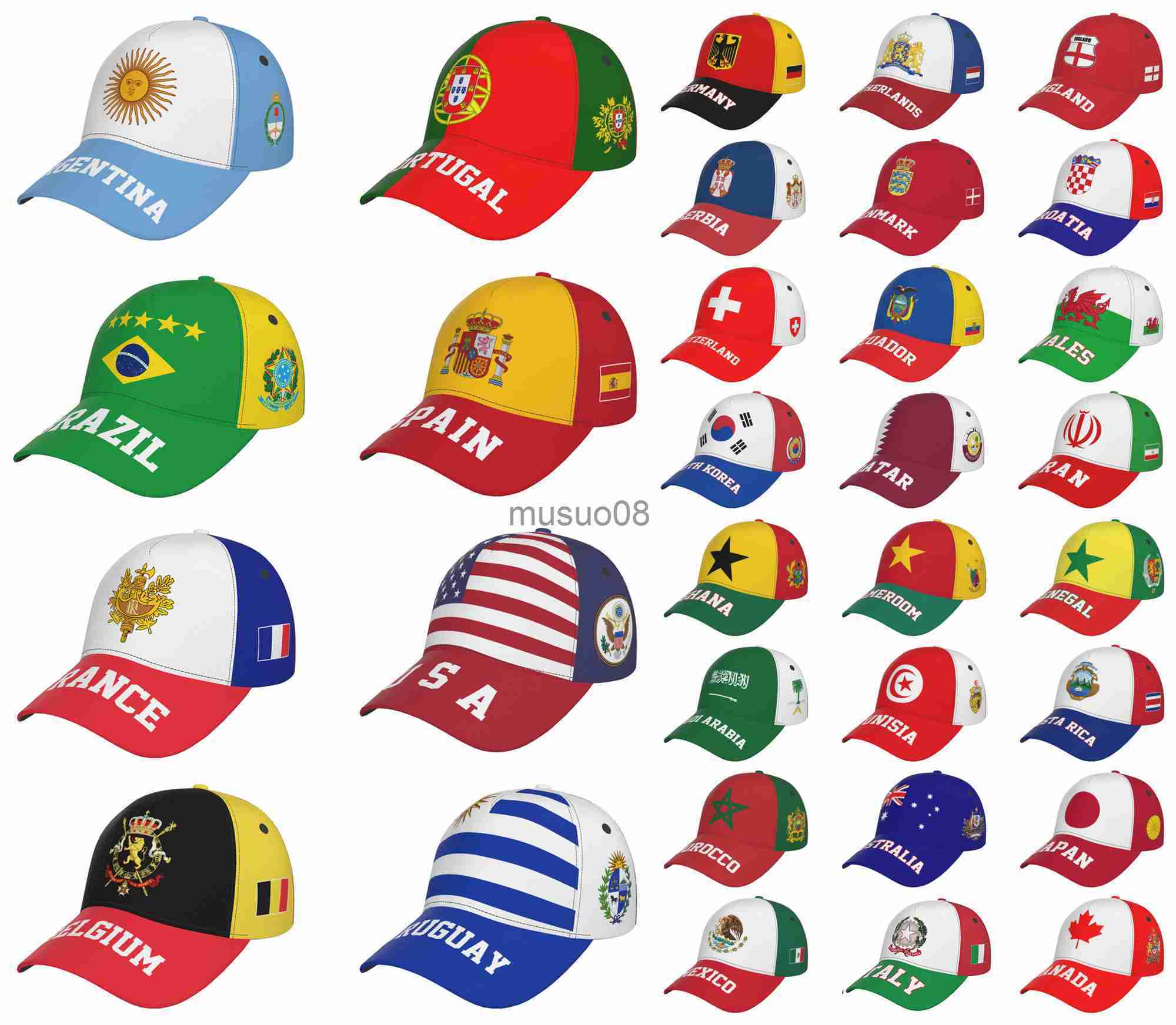 

Ball Caps Men Argentina Brazil France Belgium Spain Portugal Netherlands Mexico Croatia England Qatar Italy Uruguay Flag Baseball Cap J230608, 40 liberia