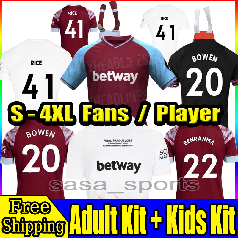 

10 Days to UK S-4XL 23 24 wEsT HaMs Soccer Jerseys 2023 BOWEN RICE SCAMACCA ings .PaquetA KEHRER BENRAHMA LANZINI ANTONIO FORNALS EMERSON men kids Kits Football Shirt, 22/23 home