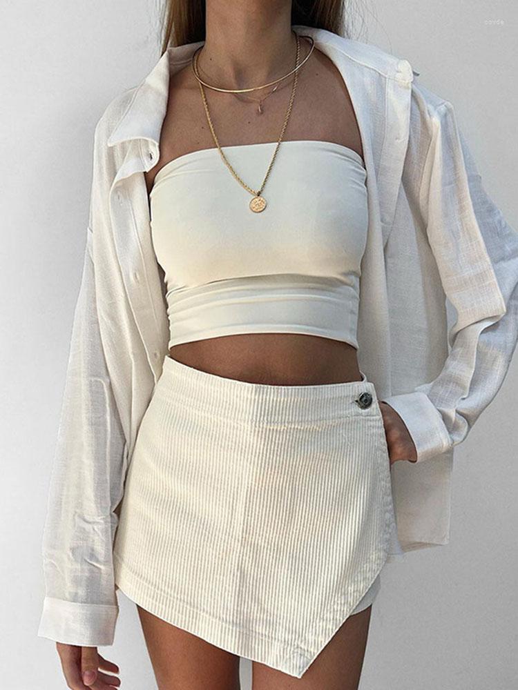 

Women' Shorts TARUXY Solid Slim Fit Sports For Women Button Double Layer Bodycon Short Pants Ladies Fashion Bottoms Female 2023, Brown