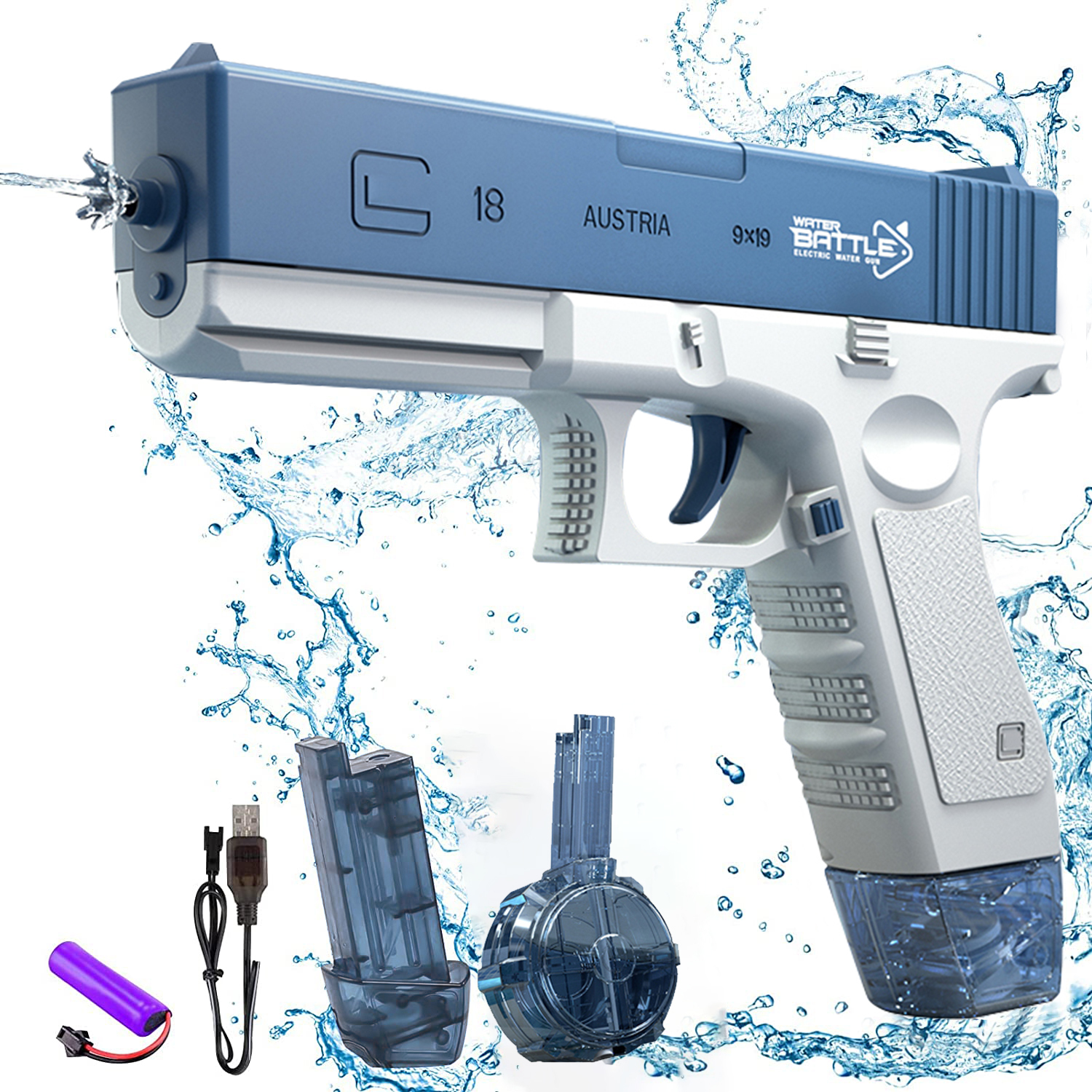 

Sand Play Water Fun Electric Water Gun Large Capacity Automatic Glock Water Gun Summer Pool Beach Outdoor Play Toys for Kids Adult Gifts 230607